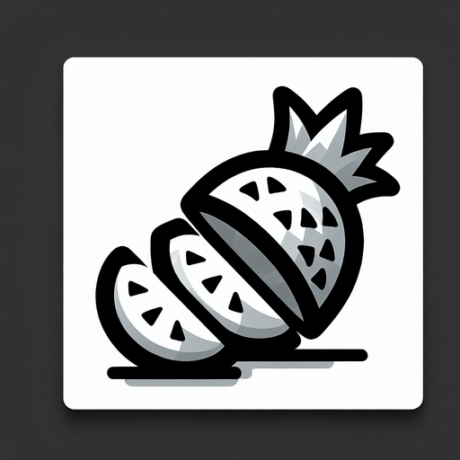 sliced fruit pineapple with two slices 1one left and one right.
Single Game Texture.  In-Game asset.  2d.  Blank background.  High contrast.  No shadows.
Single Game Texture.  In-Game asset.  2d.  Blank background.  High contrast.  No shadows