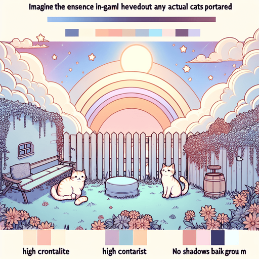 Cat heaven with no cats in picture. Line art. Pastel colors.
Single Game Texture. In-Game asset. 2d. Blank background. High contrast. No shadows.