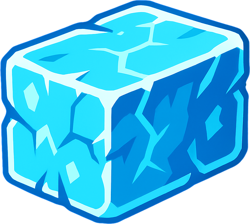 Ice block.
In-Game asset.  2d.  High contrast.  No shadows