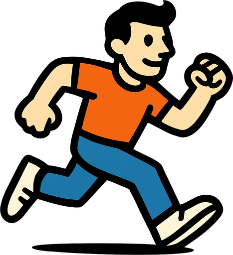 Running man.
In-Game asset.  2d.  High contrast.  No shadows