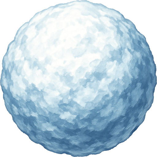 Bola de nieve, algo realista.
In-Game asset.  2d.  High contrast.  No shadows