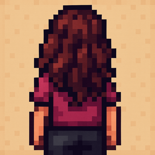 Make different variations this pixel art change clothes, change hairstyle
