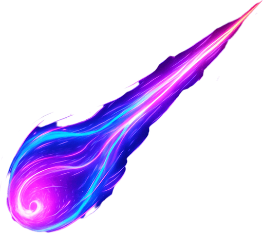 Neon cyberpunk magic projectile effect