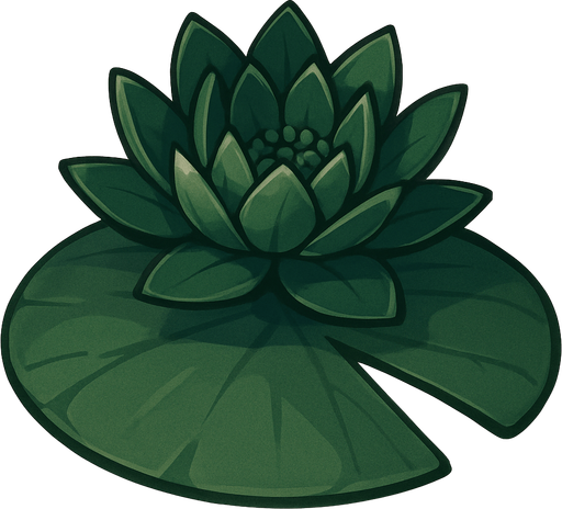 Dark green water lily.
In-Game asset.  No shadows
