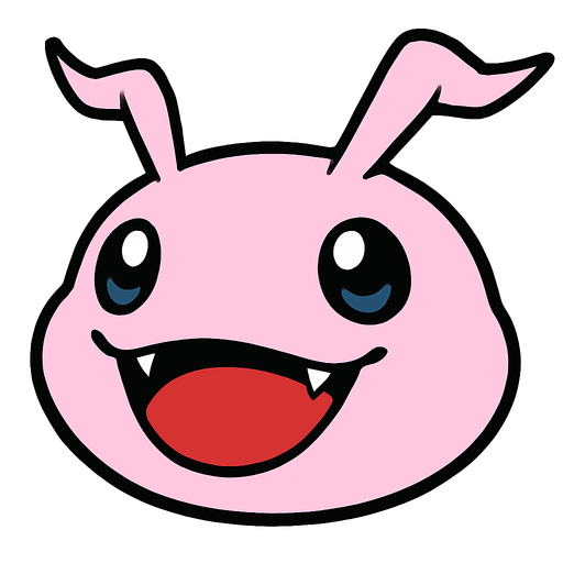Cara Koromon feliz.
In-Game asset.  2d.  High contrast.  No shadows