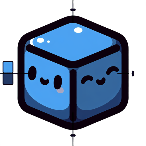 Perfectly square bright dark blue game piece with cute happy face. Cartoon style. Cute art style. Simple vector style. No Shadows. Single Game Texture. In-Game asset. 2d. Blank background. High contrast. No shadows..