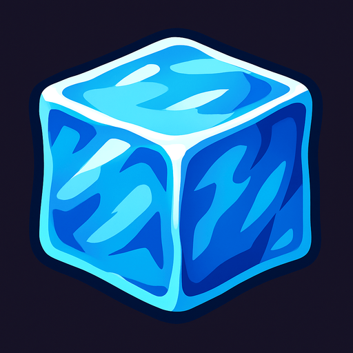 Ice cube.
In-Game asset.  High contrast.  No shadows