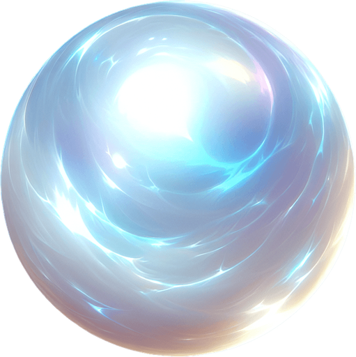 A pearl.
Single Game Texture.  In-Game asset.  2d.  Blank background.  High contrast.  No shadows