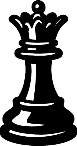 Chess black queen.
In-Game asset.  2d.  High contrast.  No shadows