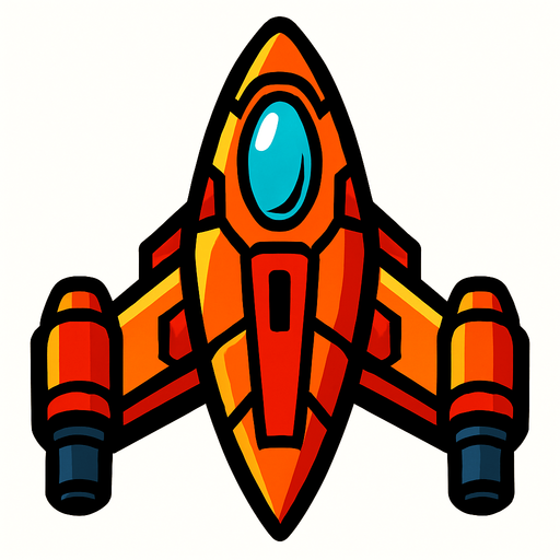 Uzay gemisi.
In-Game asset.  2d.  High contrast.  No shadows