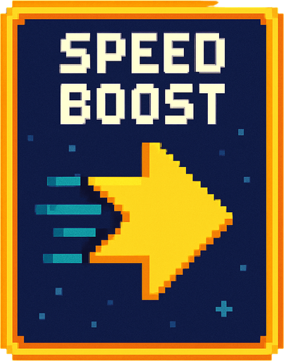 Карта усиления пиксельная усиливает скорость игрока космическая 2д пиксели.
In-Game asset.  2d.  High contrast.  No shadows