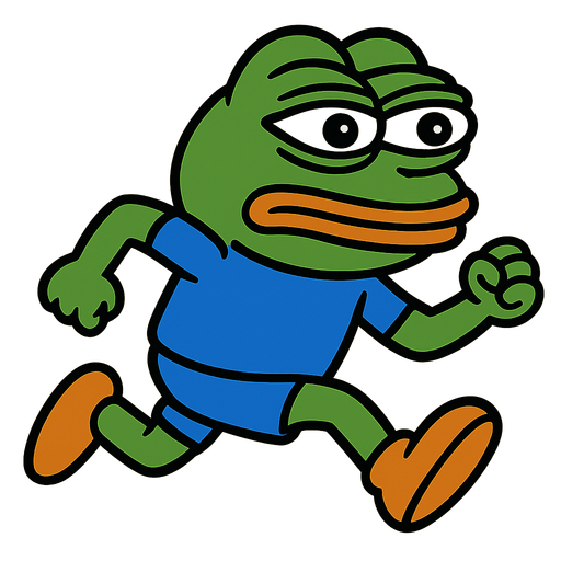 running pepe frog.
In-Game asset.  2d.  High contrast.  No shadows