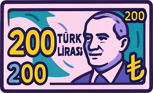 200 türk lirası.
In-Game asset.  2d.  High contrast.  No shadows