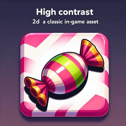 wraped candy classic.
Single Game Texture.  In-Game asset.  2d.  Blank background.  High contrast.  No shadows