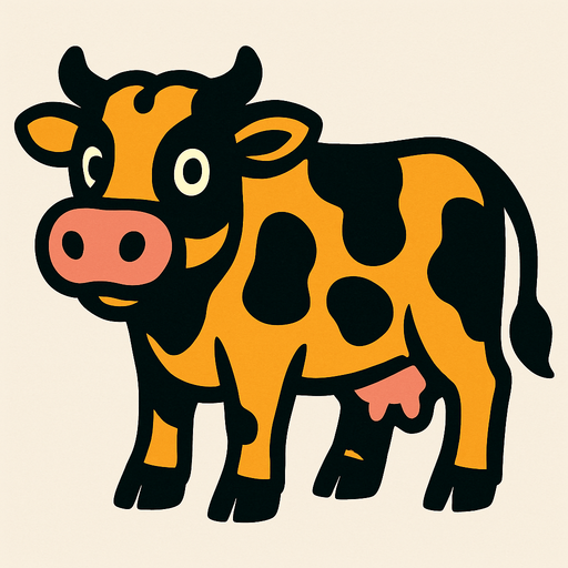 İnek.
In-Game asset.  2d.  High contrast.  No shadows