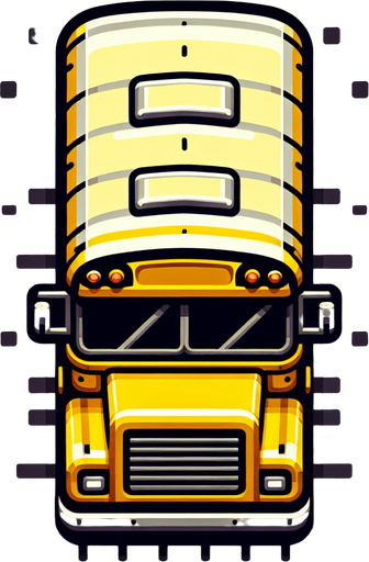 yellow bus symbol svg. roof. top down. Single Game Texture. In-Game asset. 2d. No shadows. flat. detailed