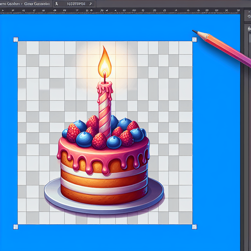 A birthday cake candle for a birthday cake, rich illustration style..
Single Game Texture. In-Game asset. Blank background. High contrast. No shadows.
