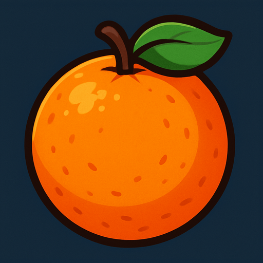 Uncut orange.
In-Game asset.  2d.  High contrast.  No shadows