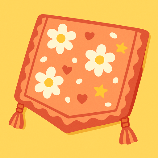 cute design scarf top view..
In-Game asset.  2d.  High contrast.  No shadows