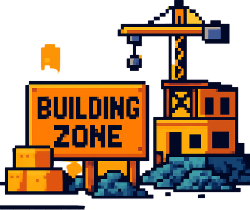 Pixel art:building zone.
In-Game asset.  2d.  High contrast.  No shadows