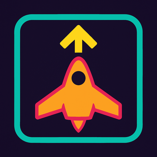 A power-up logo for spaceships.
In-Game asset.  2d.  High contrast.  No shadows