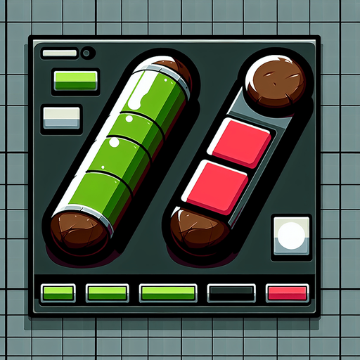 A sprite sheet featuring two large, flat toggle buttons for a hacking mobile game. Each toggle is cigar-shaped with rounded edges, displayed in active (green) and inactive (red) states.

The active state has a neon green fill with a circular slider positioned on the right, while the inactive state has a muted red fill with the slider on the left. The buttons are large and centered in the sprite sheet, with ample spacing and a clean, grey background. This design is minimalistic, clear, and ideal for a tech-themed game interface.
Single Game Texture. In-Game asset. 2d. Blank background. High contrast. No shadows.