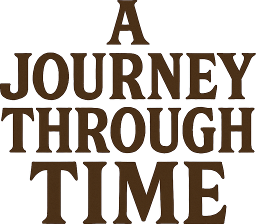 Heading title that says " A Journey Through Time" in professor Layton game style fonts.
In-Game asset.  2d.  High contrast.  No shadows