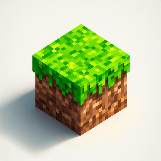 top view of a Minecraft grass block.
Single Game Texture.  In-Game asset.  2d.  Blank background.  High contrast.  No shadows