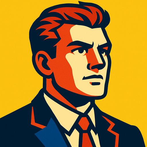 Profile photo of an AMBITIOUS man.
In-Game asset.  2d.  High contrast.  No shadows