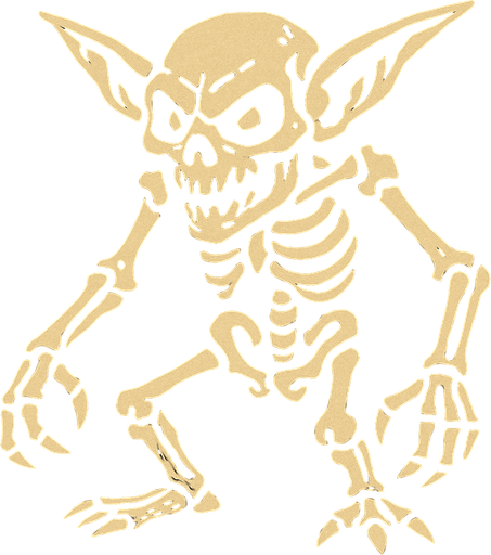 kemikli iskelet goblin.
In-Game asset.  2d.  High contrast.  No shadows