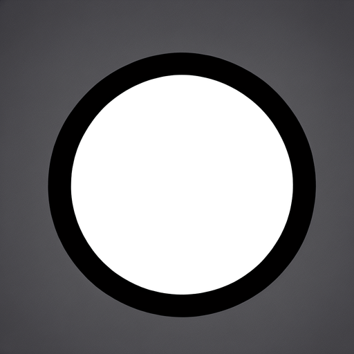 white circle with a single thin black border. flat shade. simple graphic.
Single Game Texture. In-Game asset. 2d. Blank background. High contrast. No shadows.