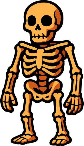 skeleton.
In-Game asset.  2d.  High contrast.  No shadows