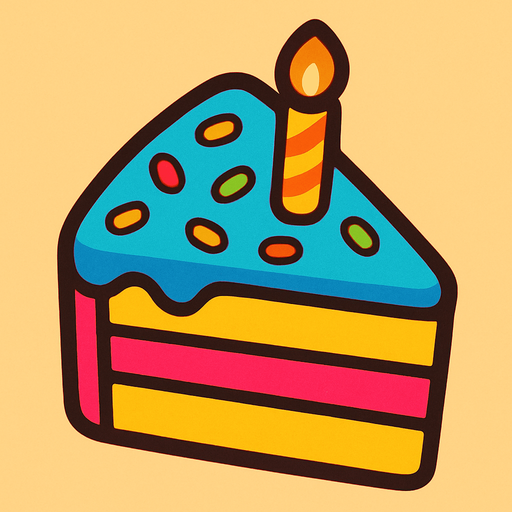 a slice cake top view for kids.
In-Game asset.  2d.  High contrast.  No shadows