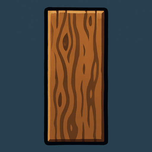 wood pole rectangular flat.
In-Game asset.  2d.  High contrast.  No shadows