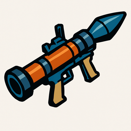 rocket launcher.
In-Game asset.  2d.  High contrast.  No shadows