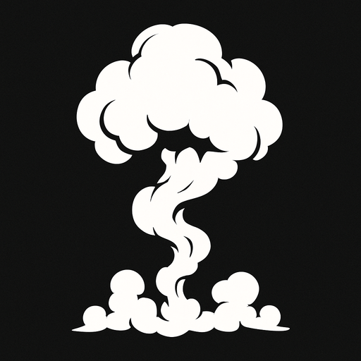 white smoke look on top.
In-Game asset.  2d.  High contrast.  No shadows