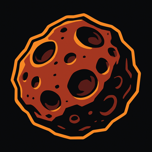 Asteroid.
In-Game asset.  2d.  High contrast.  No shadows