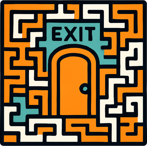 Maze exit.
In-Game asset.  2d.  High contrast.  No shadows