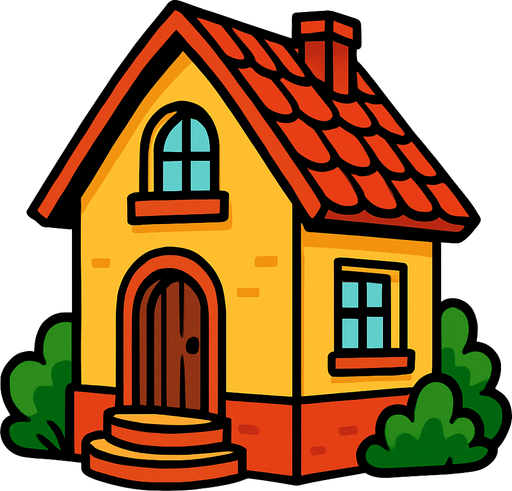 house.
In-Game asset.  2d.  High contrast.  No shadows