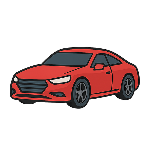 car. No background. Transparent background. Blank background. No shadows. 2d. In-Game asset. flat