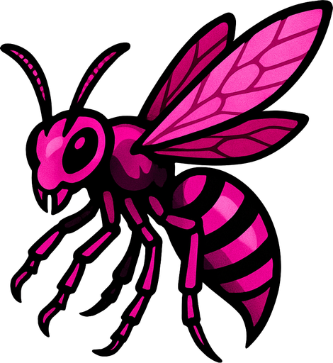 Guêpe rose.
In-Game asset.  2d.  High contrast.  No shadows