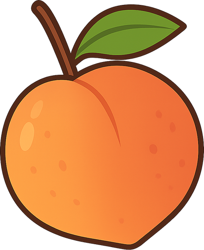 Peach. No background. Transparent background. Blank background. No shadows. 2d. In-Game asset. flat