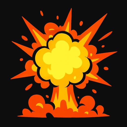 Explosion.
In-Game asset.  2d.  High contrast.  No shadows