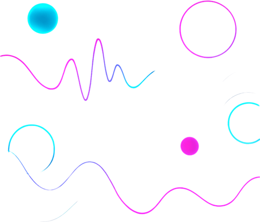 A futuristic abstract 2D background for a rhythm game start screen.
Neon color palette — cyan, magenta, and deep purple.
Floating glowing spheres, waveforms, and pulse rings layered over a dark space-like gradient background.
Visual elements should feel musical — like a living audio visualizer.
High detail, soft glowing effects, minimal UI clutter space in center.
Style: Digital art, vibrant, atmospheric..
In-Game asset.  2d.  High contrast.  No shadows