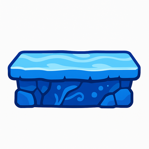 blue platform.
In-Game asset.  2d.  High contrast.  No shadows