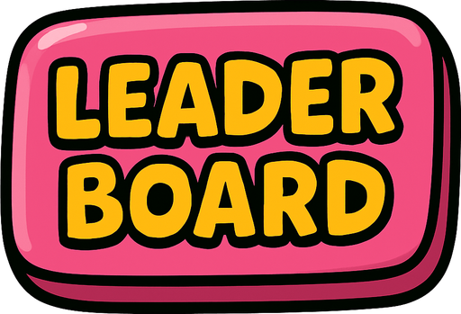 a cartoon style 3d button with the word Leader Board on it..
In-Game asset.  2d.  High contrast.  No shadows