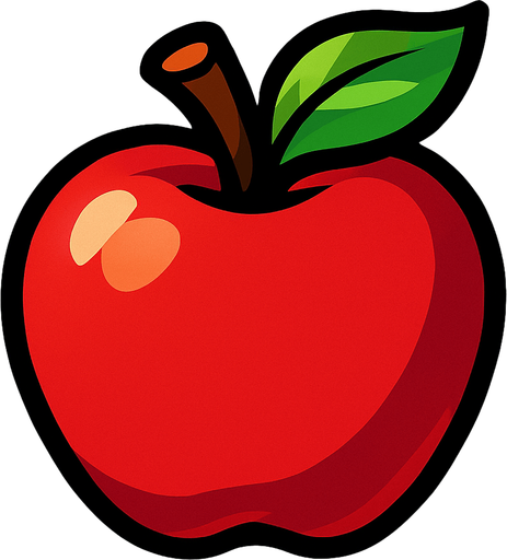 Apple.
In-Game asset.  2d.  High contrast.  No shadows