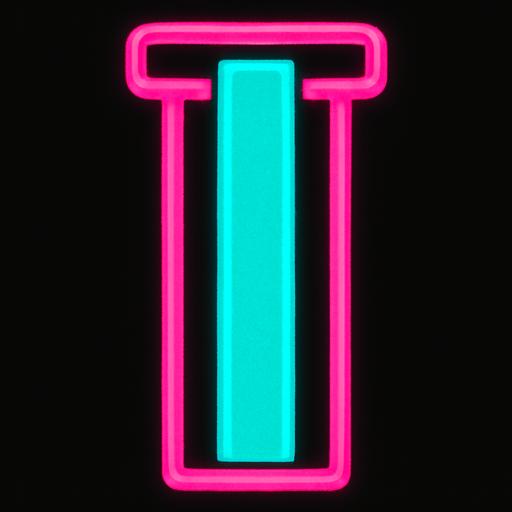 neon turquoise pole. covered with neon pink frame.
In-Game asset.  2d.  High contrast.  No shadows