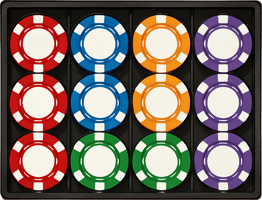 Looking straight down from above so you can see the faces of the chips in the rack. Just the edges.