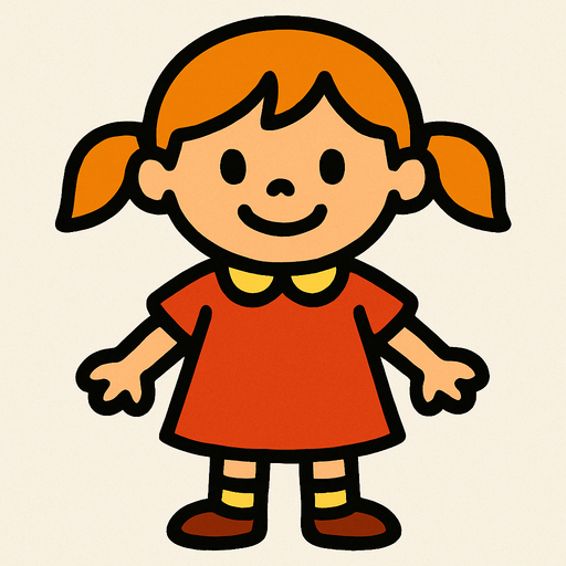 Petite fille.
In-Game asset.  2d.  High contrast.  No shadows